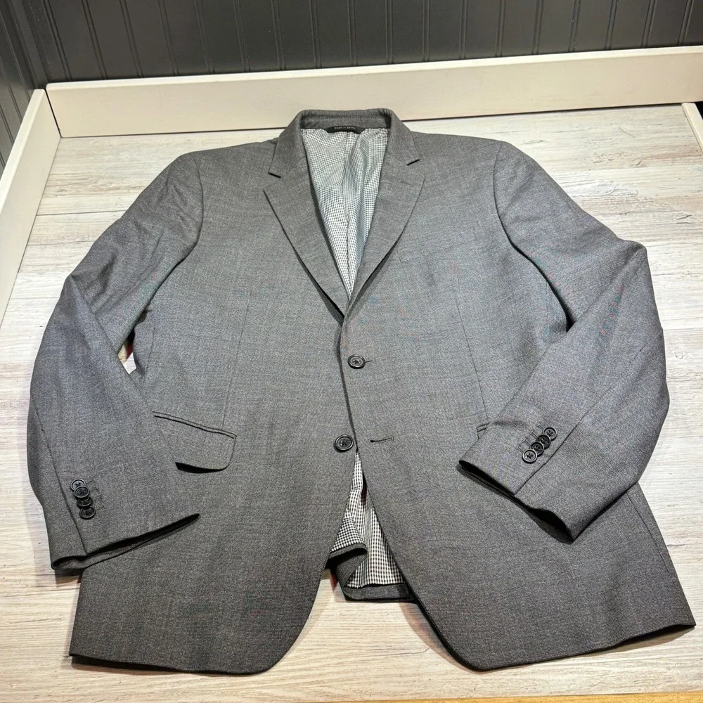 BANANA REPUBLIC‎ Blazer Sport Coat Men Sz 42R Wool Blend Modern Slim Fit Gray